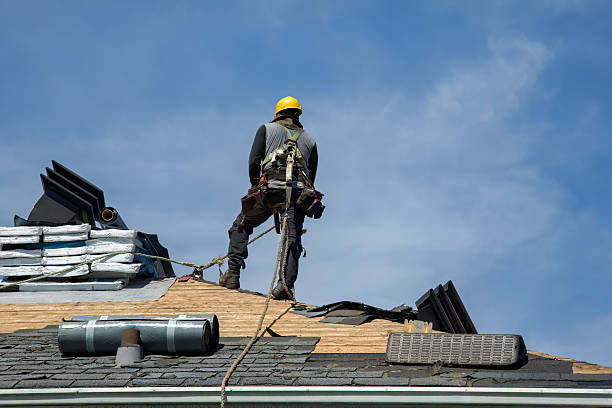 Professional Gutter Installation technician working in Oriskany Falls, NY